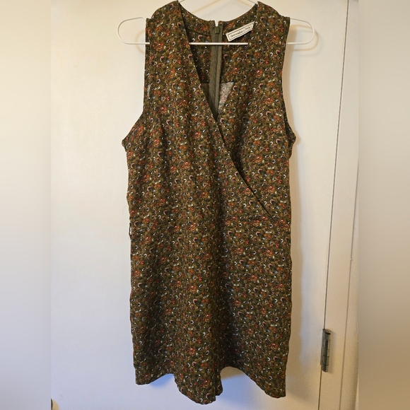 Abercrombie & Fitch Pants - Abercrombie‎ & Fitch Olive Green Floral Sleeveless V-neck Romper